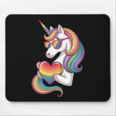 Gay Pride Unicorn Hart Regenboog Vlag LGBT Muismat (Voorkant)