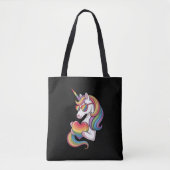 Gay Pride Unicorn Hart Regenboog Vlag LGBT Tote Bag (Voorkant)