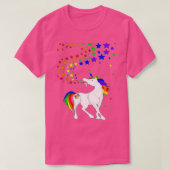 Gay Pride Unicorn Spewing Rainbows Stars T-shirt (Design voorkant)