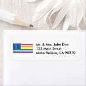 Gay Pride US vlag - Rood wit & regenboog - met ove Etiket (Insitu)