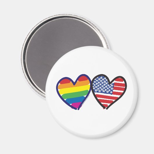 Gay Pride USA Magneet (Voorkant / Achterkant)