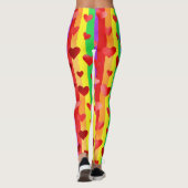 Gay Pride Valentijn Harten & Regenboogstripes Leggings (Achterkant)
