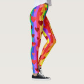Gay Pride Valentijn Harten & Regenboogstripes Leggings (Rechts)