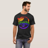Gay Pride Vegan LGBTQ Rainbow  T-shirt (Voorkant volledig)
