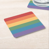 Gay Pride Vlag Geweven Vierkant Kartonnen Onderzetters (Schuin)