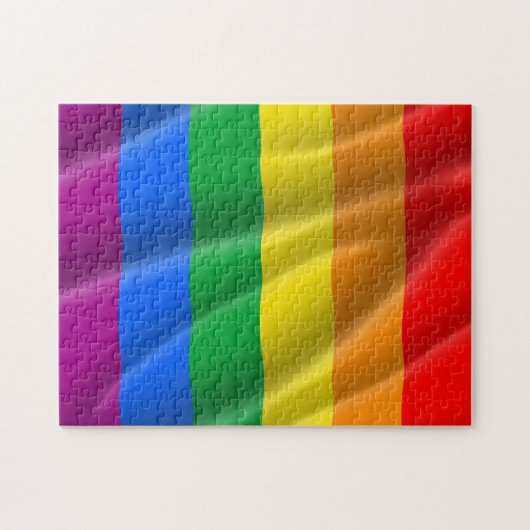 GAY PRIDE VLAG GOLVEND ONTWERP LEGPUZZEL (Horizontaal)