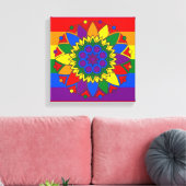 Gay Pride Vlag Kleuren Mandala LGBT Canvas Afdruk (Insitu (Woonkamer))