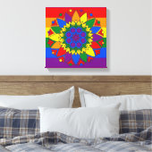 Gay Pride Vlag Kleuren Mandala LGBT Canvas Afdruk (Insitu (Slaapkamer))