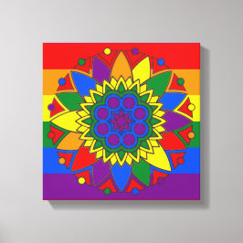 Gay Pride Vlag Kleuren Mandala LGBT Canvas Afdruk