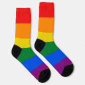Gay Pride vlag kleuren strepen raamfolie Sokken (Rechts)