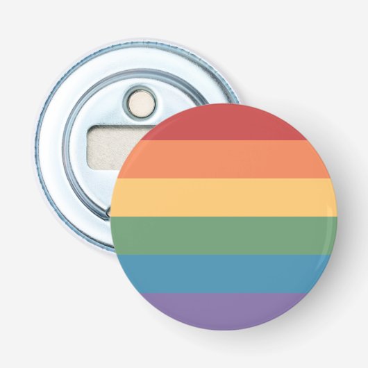 Gay Pride Vlag LGBT Flesopener Button Flesopener (Voorkant)
