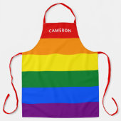 Gay Pride Vlag Monogrammed Schort (Voorkant)
