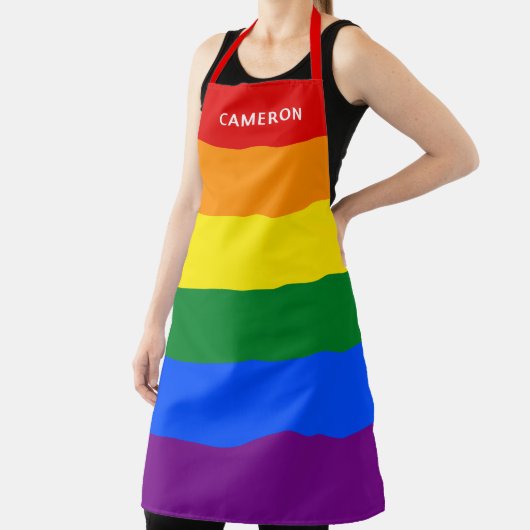 Gay Pride Vlag Monogrammed Schort (Insitu)