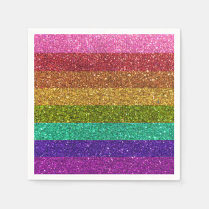 Gay Pride Vlag Strepen Regenboog Glitter LGBTQIA Servet