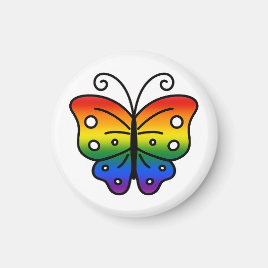 Gay Pride Vlinder Magneet (Voorkant)