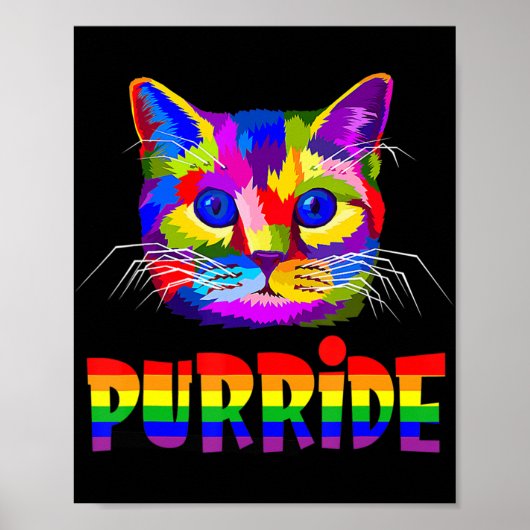 Gay Pride voor vrouwelijke Mannen LGBT Papa Cat Gi Poster (Voorkant)