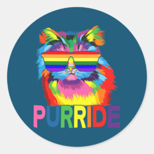 Gay Pride voor vrouwelijke Mannen LGBT papa Cat Pu Ronde Sticker