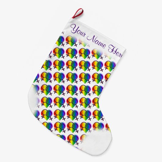 Gay Pride voor vrouwen die lesbische liefdesvoorra Grote Kerstsok (Voorkant (Hangend))