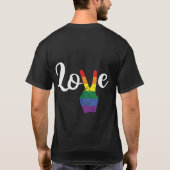 Gay Pride Vredesteken Liefde T-shirt (Achterkant)