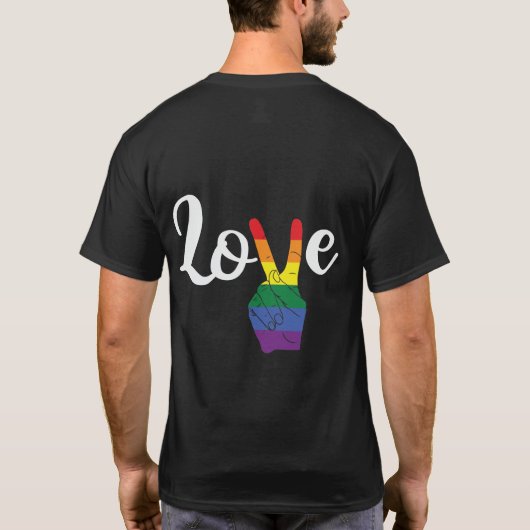 Gay Pride Vredesteken Liefde T-shirt (Achterkant)
