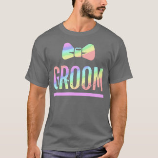 Gay Pride vrijgezellenfeest regenboog strikje brui T-shirt