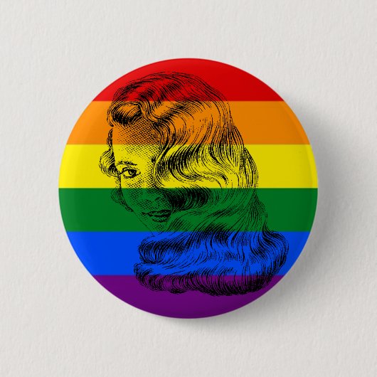 Gay Pride Vrouw Button (Voorkant)