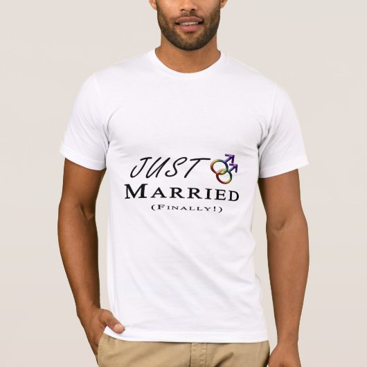 Gay Pride w/ Gender Symbols, alleen gehuwd (eindel T-shirt (Voorkant)
