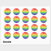 Gay Pride Waterverf Rainbow Classic Ronde Sticker (Vel)