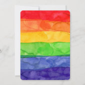 Gay Pride Waterverf Rainbow Digital Invitation Kaart (Achterkant)
