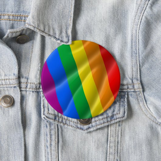 GAY PRIDE WAVY LINES DIAGONAL - PRIDE 2014 RONDE BUTTON 4,0 CM (In situ)