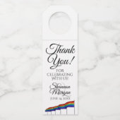 Gay Pride Wedding Bottle Hanger Label - Zwarte tek (Voorkant)