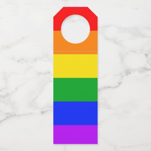 Gay Pride Wedding Bottle Hanger Label - Zwarte tek (Achterkant)