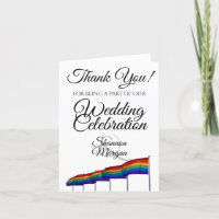 Gay Pride Wedding Dank u kaart met foto