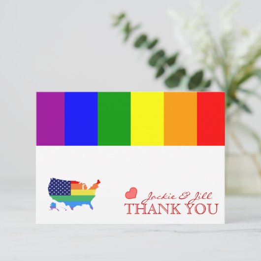 Gay Pride Wedding Dank u kaarten (Staand voorkant)