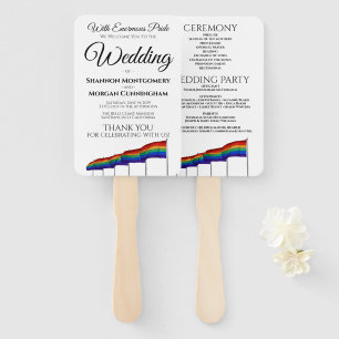 Gay Pride Wedding Fans met Programma Handwaaier