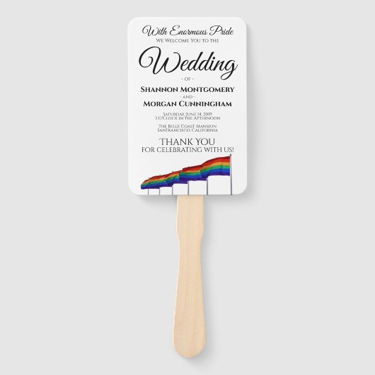 Gay Pride Wedding Fans met Programma Handwaaier (Voorkant)