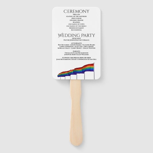 Gay Pride Wedding Fans met Programma Handwaaier (Achterkant)