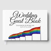 Gay Pride Wedding Guest Book - Black Text Gastenboek (Voorkant)