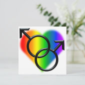 Gay Pride Wedding Invitations Rainbow Love Kaarten (Staand voorkant)