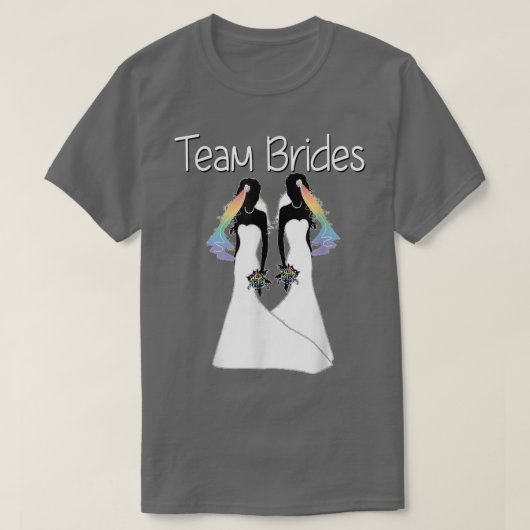 Gay Pride Wedding Lesbian Rainbow Bride Bachelore T-shirt (Design voorkant)
