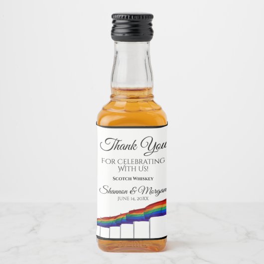 Gay Pride Wedding Mini Liquor Bottle Label Likeurfles Etiket (Voorkant)