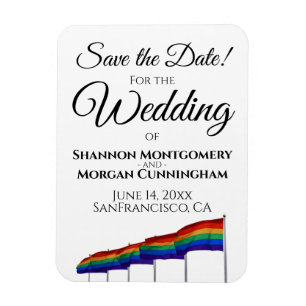 Gay Pride Wedding Save the Date Magnet Magneet