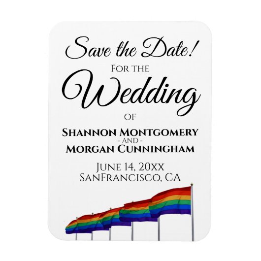 Gay Pride Wedding Save the Date Magnet Magneet (Verticaal)