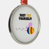 Gay Pride, wees jezelf Metalen Ornament (Rechts)