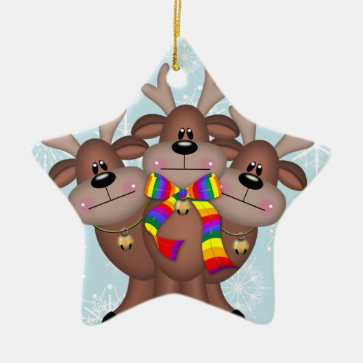 Gay Pride Whimsical kerstrender Keramisch Ornament (Voorkant)