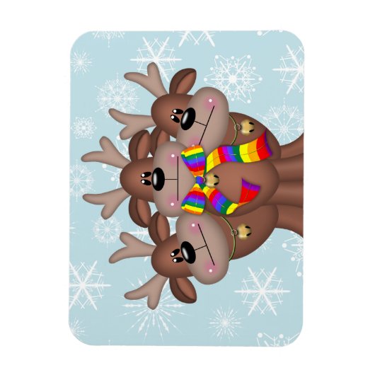 Gay Pride Whimsical kerstrender Magneet (Verticaal)