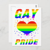 Gay Pride with Heart Briefkaart (Voorkant / Achterkant)
