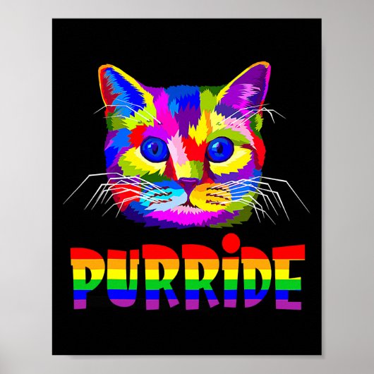 Gay Pride Women Mannen LGBT Cat Gift Purride Poster (Voorkant)