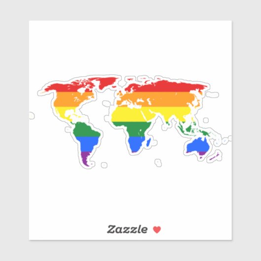 Gay Pride World Rainbow Flag Sticker (Vel)