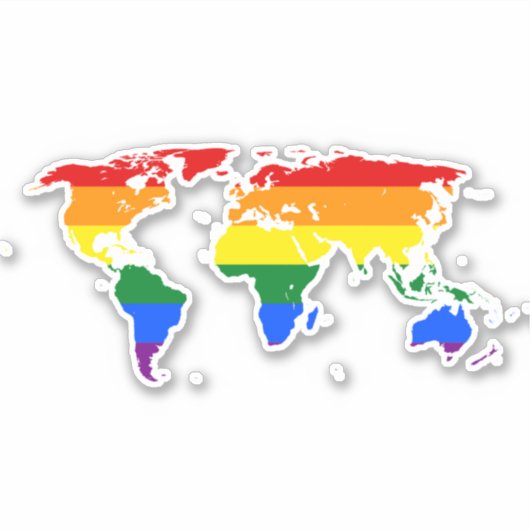 Gay Pride World Rainbow Flag Sticker (Voorkant)